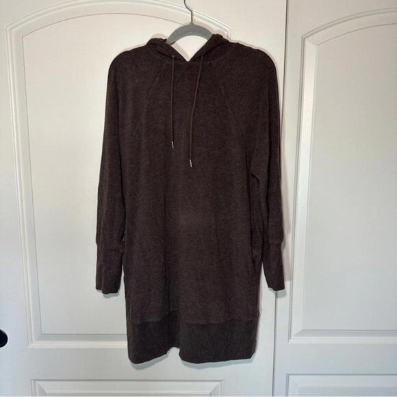 WALTER BAKER Maisie mélange fleece‎ hooded mini dress Size: Medium - Picture 2 of 5